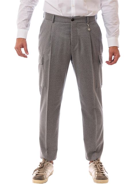 Pantalone cargo flanella di lana stretch MANUEL RITZ | Pantaloni | 3532P1698 23050197